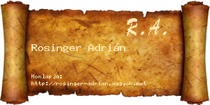 Rosinger Adrián névjegykártya